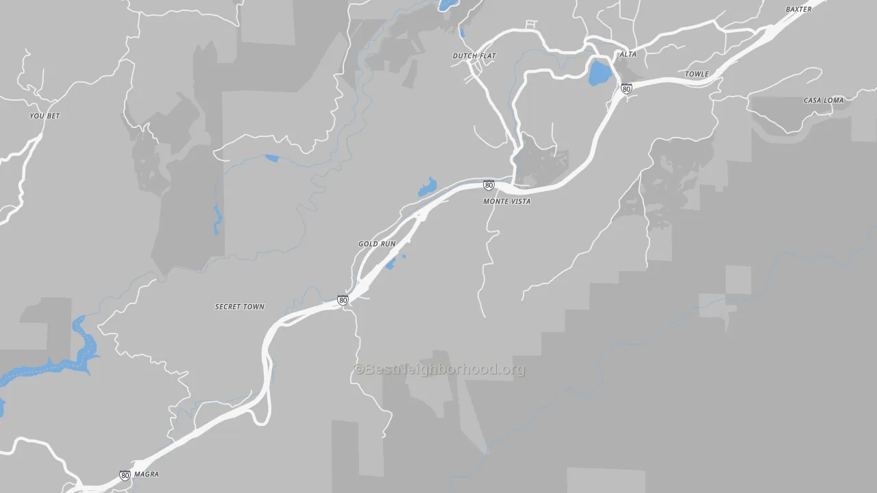 Transit Grade map of Gold Run, CA