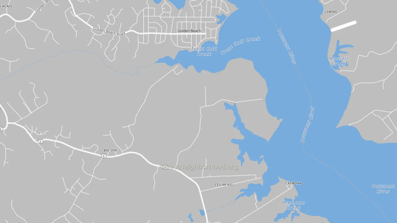 Transit Grade map of Golden Beach, MD