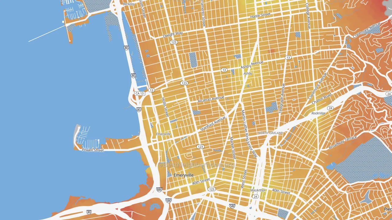 Transit Grade map of Golden Gate, Emeryville, CA
