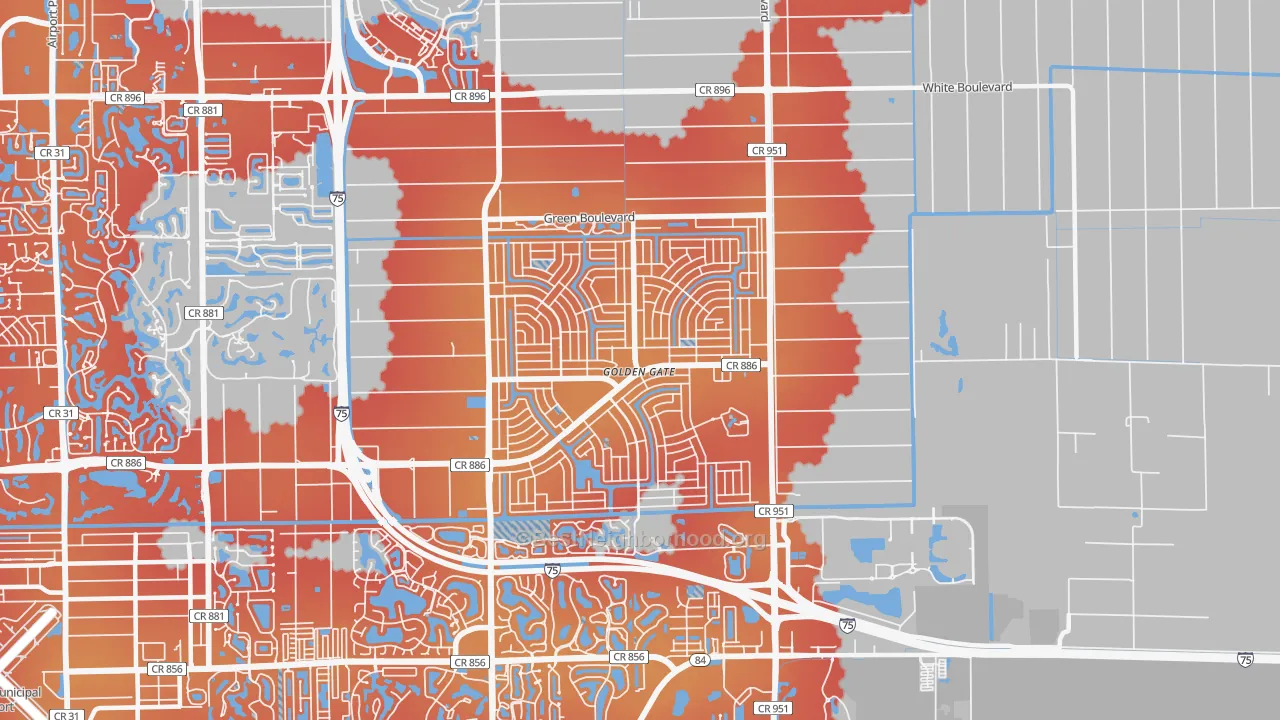 Transit Grade map of Golden Gate, FL