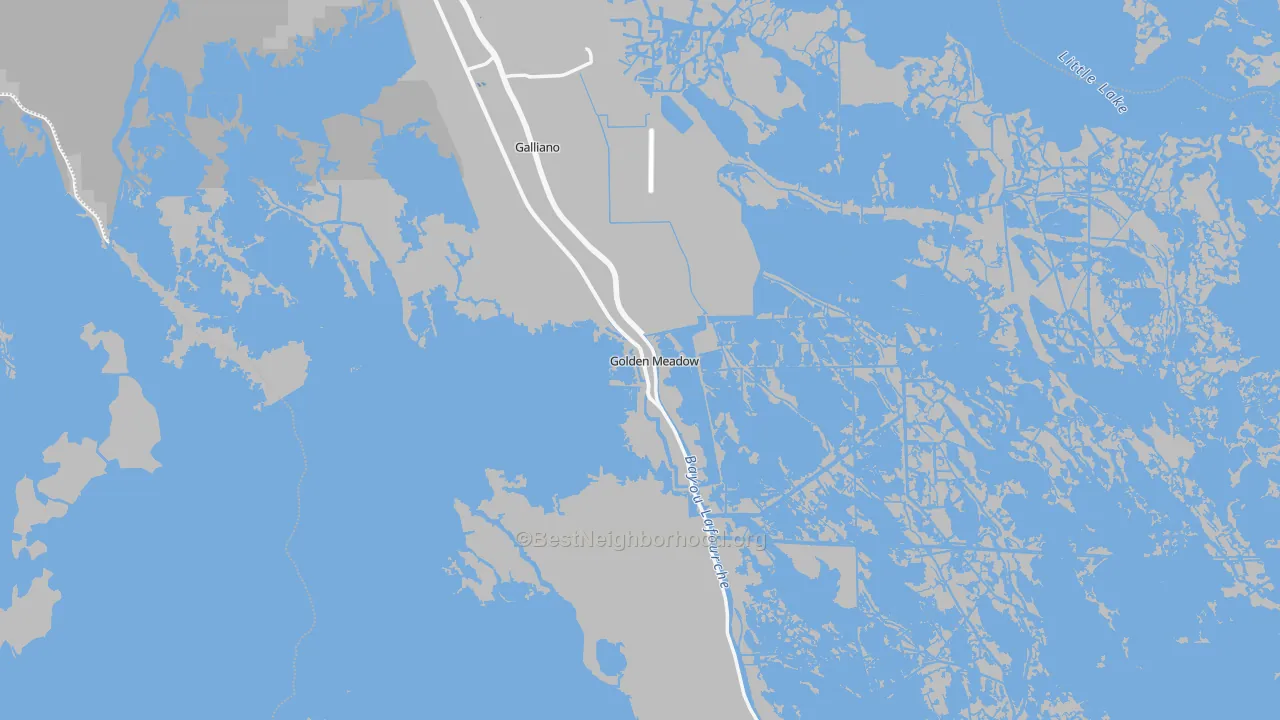 Transit Grade map of Golden Meadow, LA