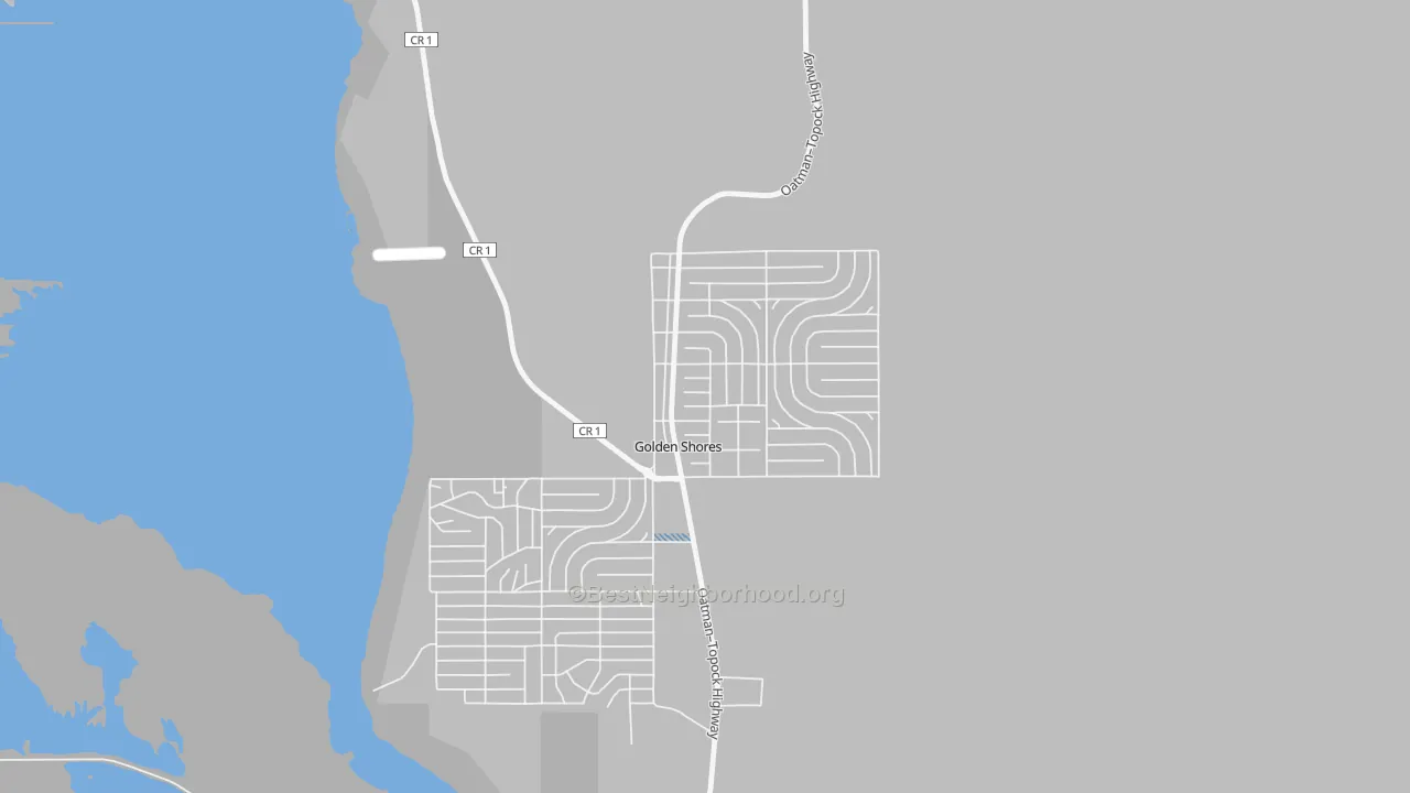 Transit Grade map of Golden Shores, AZ