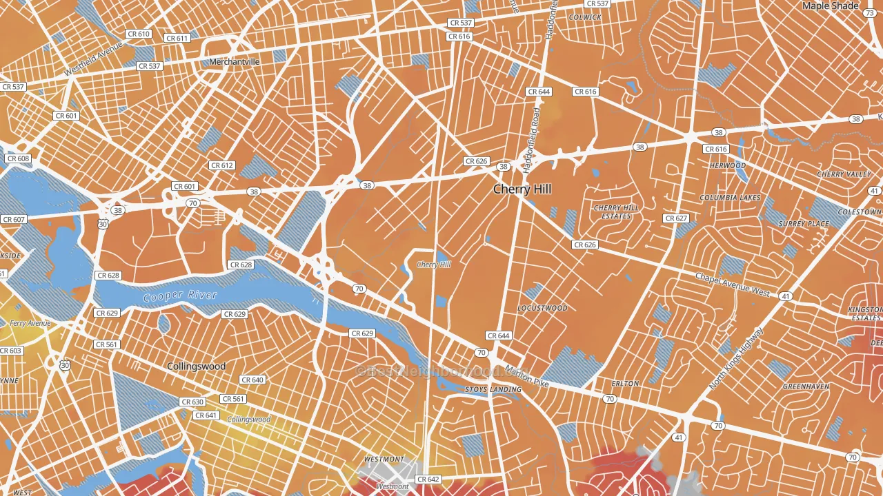 Transit Grade map of Golden Triangle, NJ