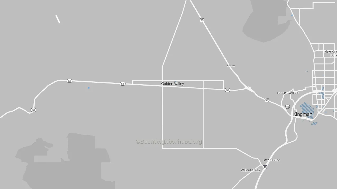 Transit Grade map of Golden Valley, AZ