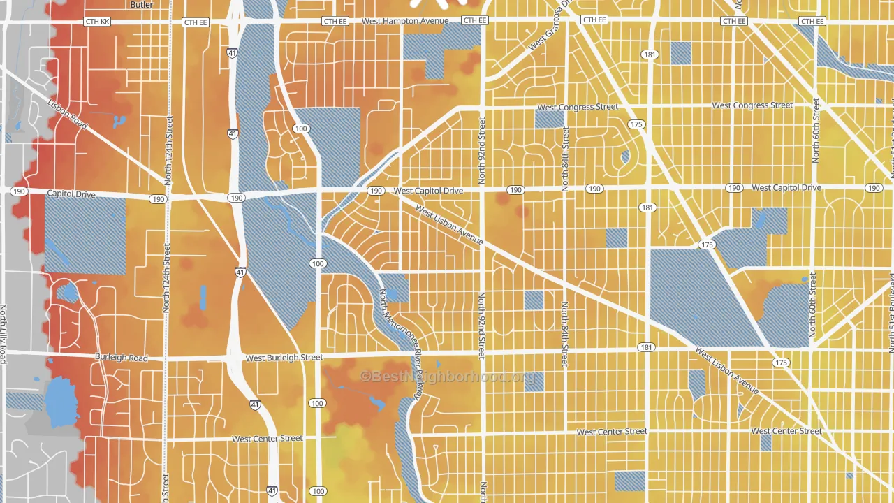 Transit Grade map of Golden Valley, Milwaukee, WI