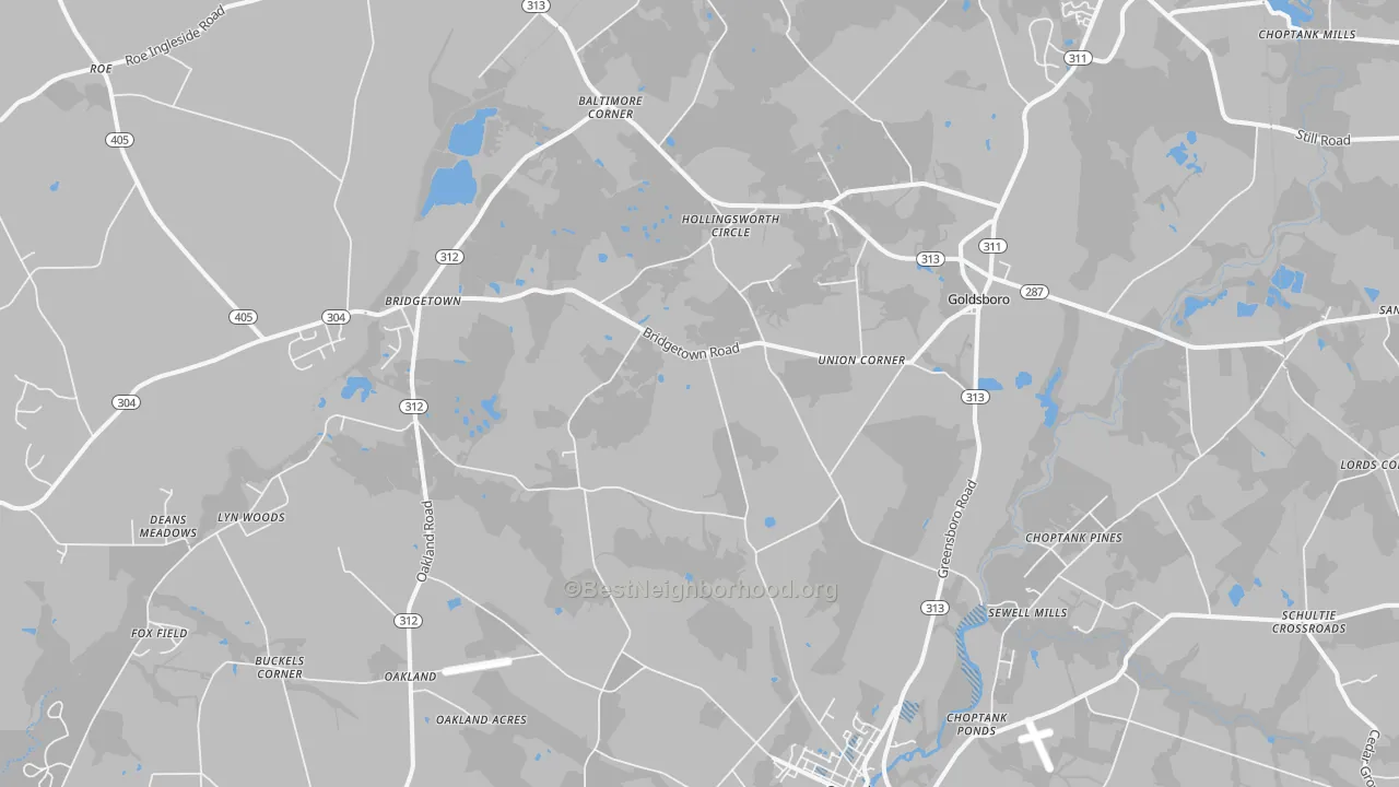 Transit Grade map of Goldsboro, MD