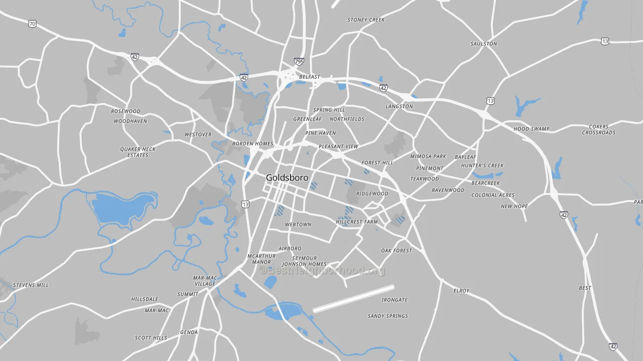 Transit Grade map of Goldsboro, NC
