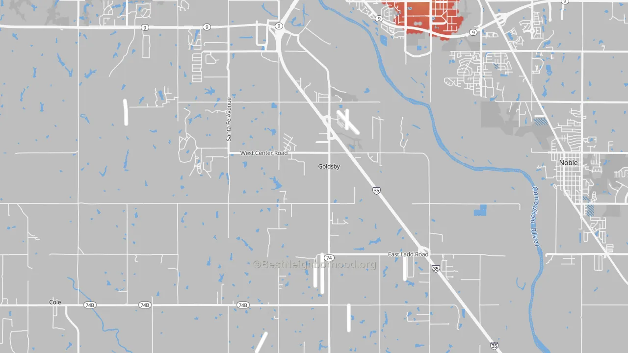 Transit Grade map of Goldsby, OK