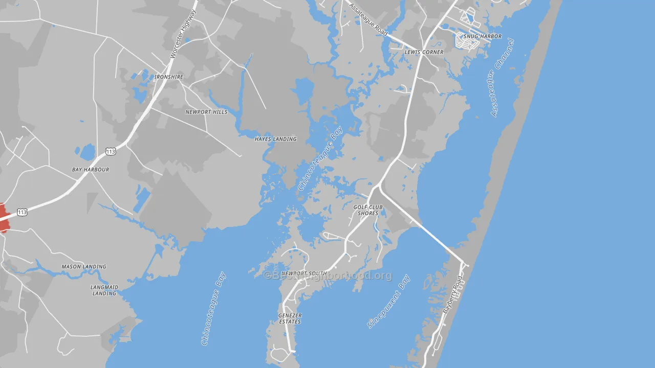 Transit Grade map of Golf Club Shores, MD
