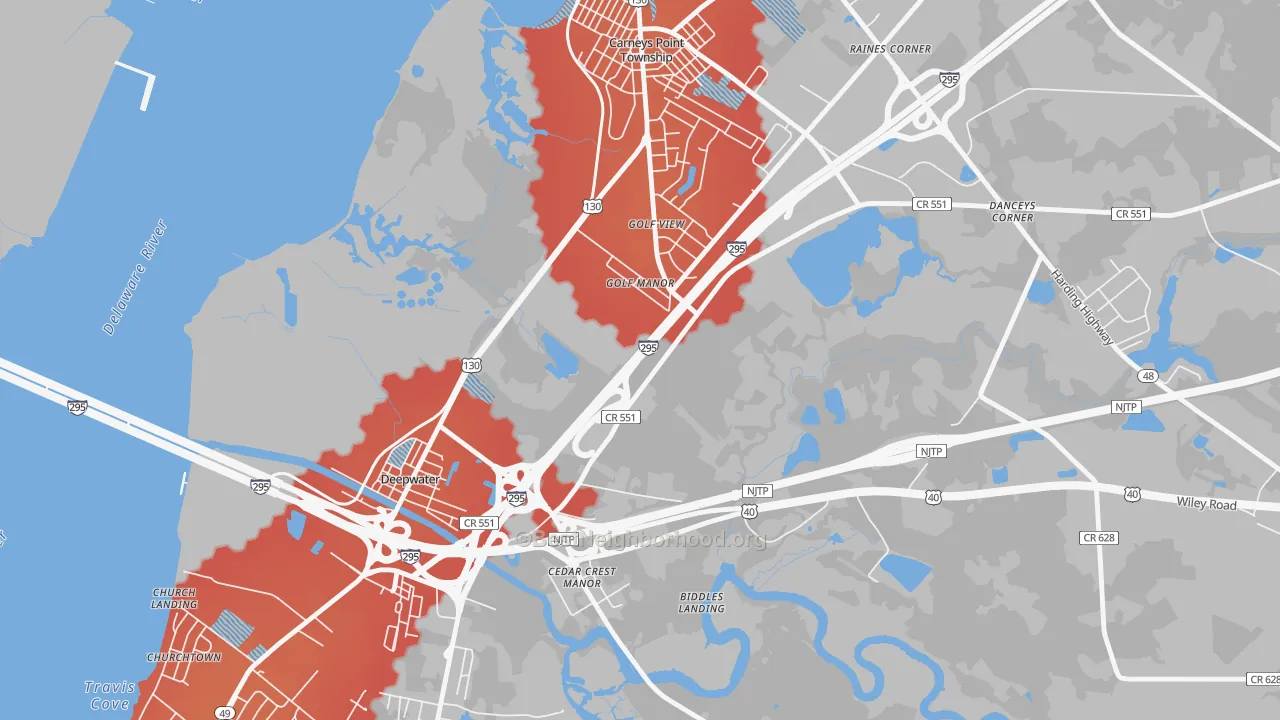 Transit Grade map of Golf Manor, NJ