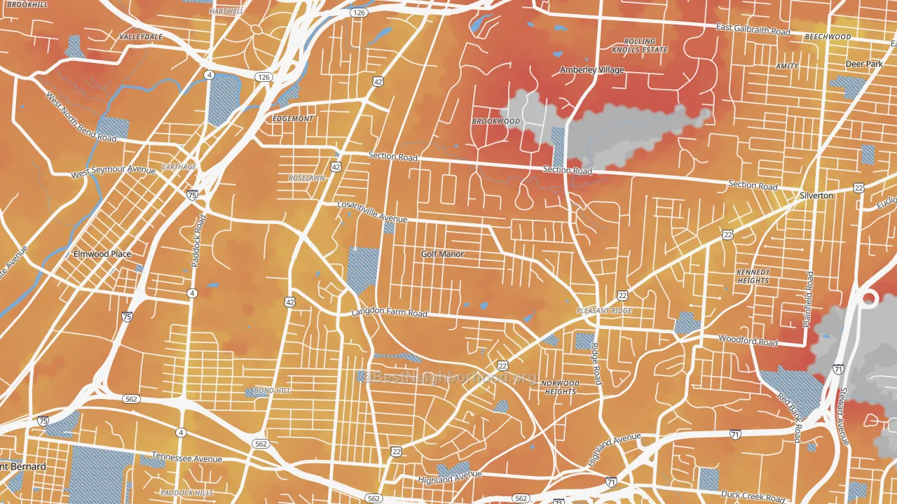 Transit Grade map of Golf Manor, OH