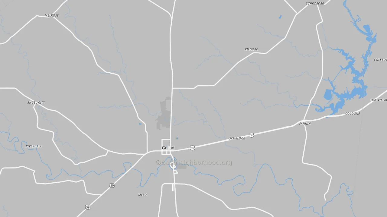 Transit Grade map of Goliad County, TX