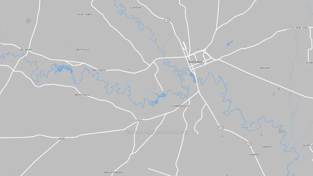 Transit Grade map of Gonzales County, TX