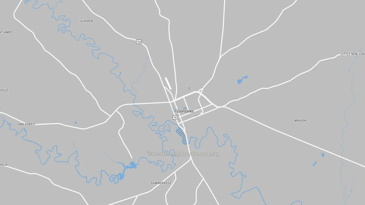 Transit Grade map of Gonzales, TX
