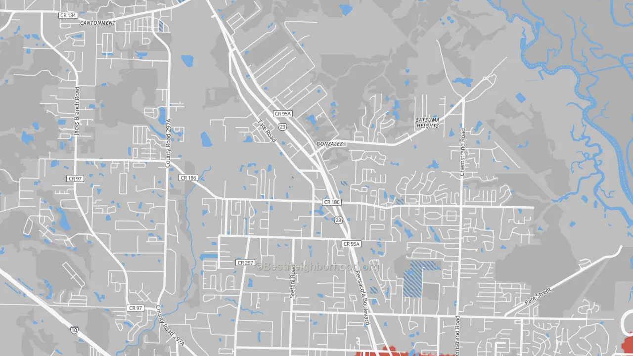 Transit Grade map of Gonzalez, FL