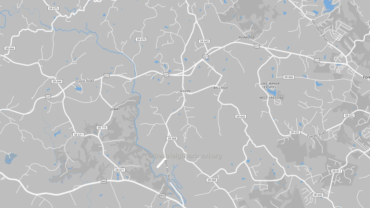 Transit Grade map of Goode, VA