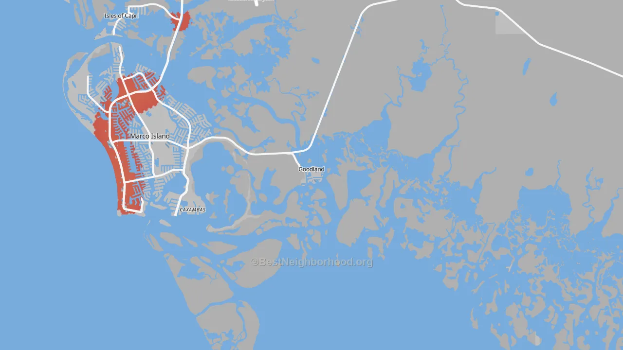 Transit Grade map of Goodland, FL