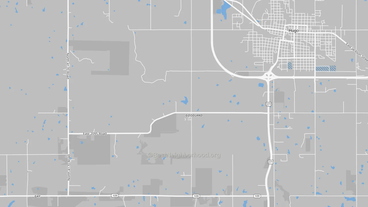 Transit Grade map of Goodland, OK
