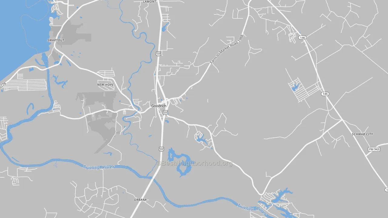 Transit Grade map of Goodrich, TX