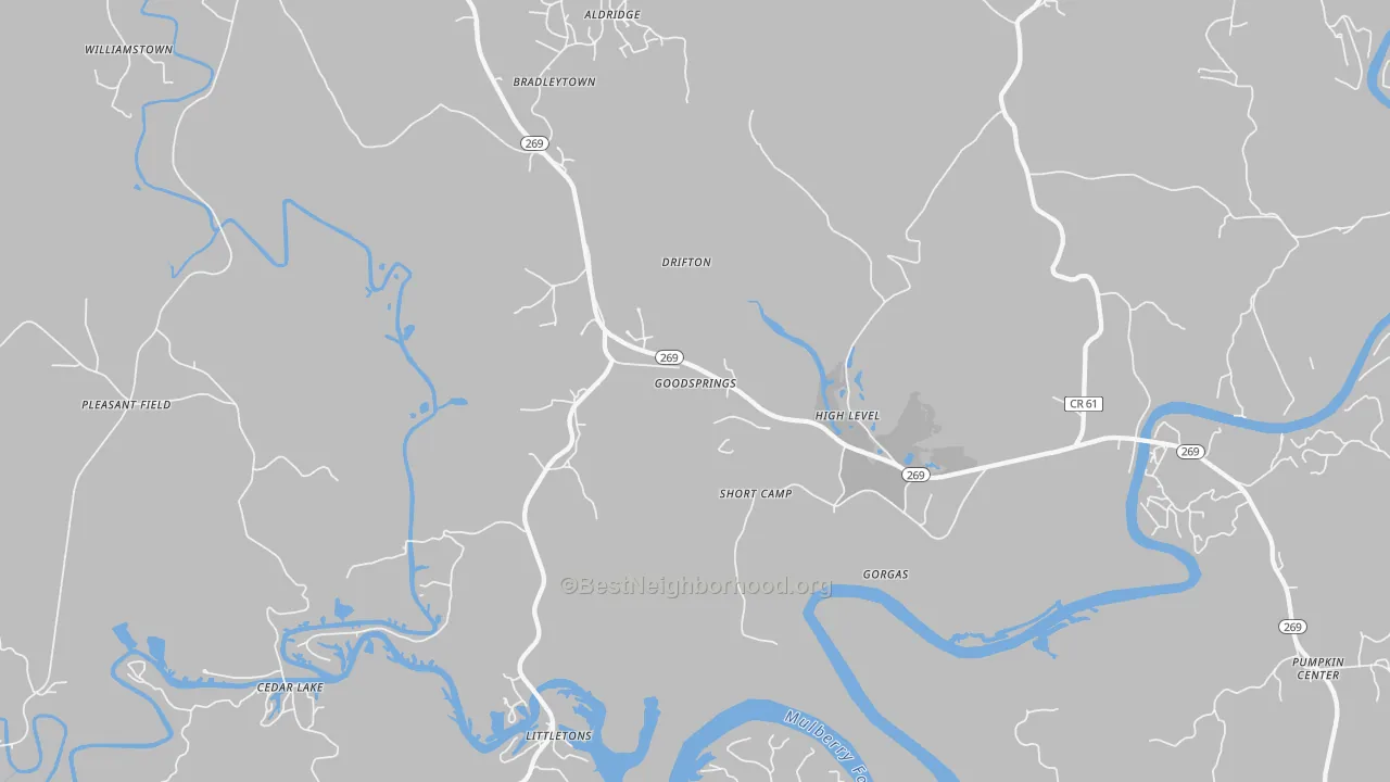 Transit Grade map of Goodsprings, AL