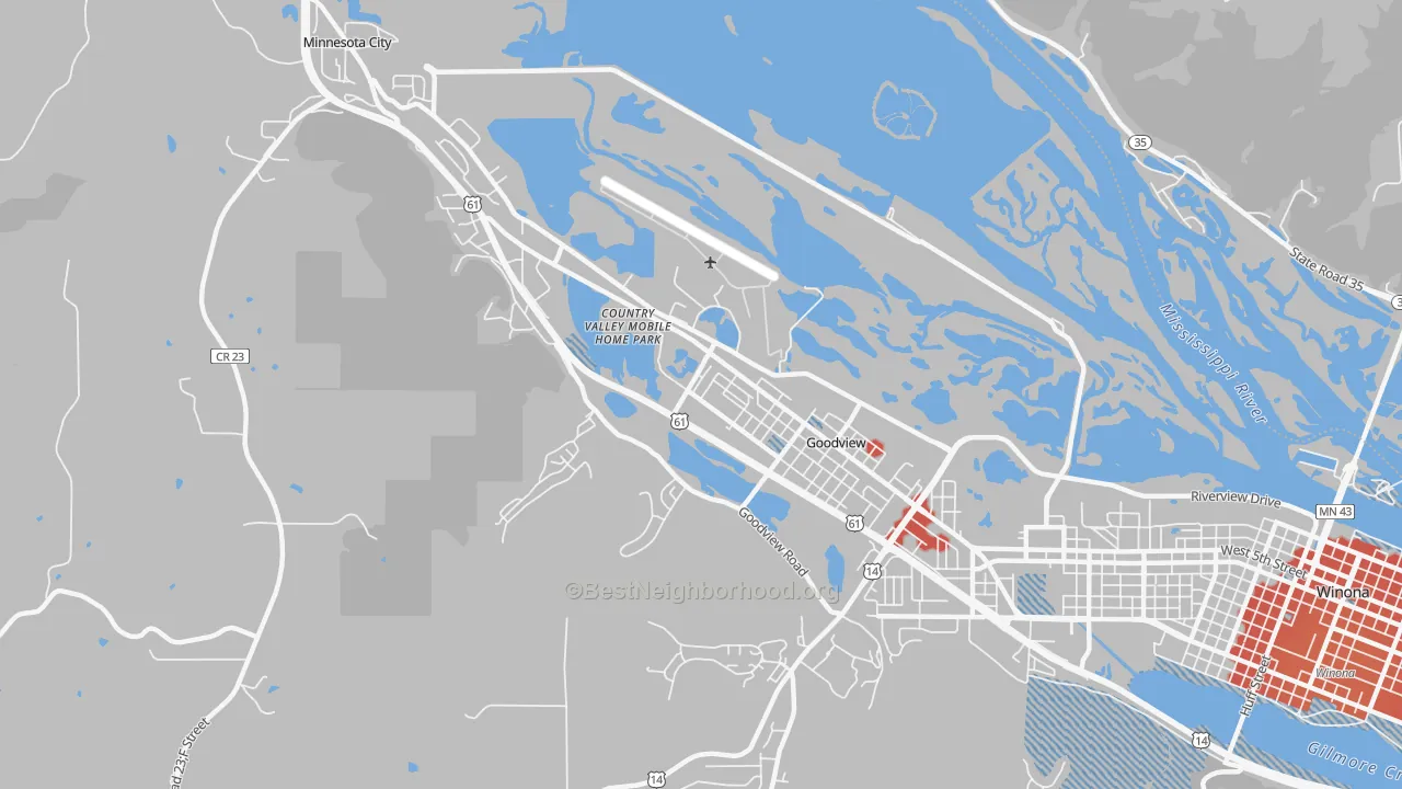 Transit Grade map of Goodview, MN
