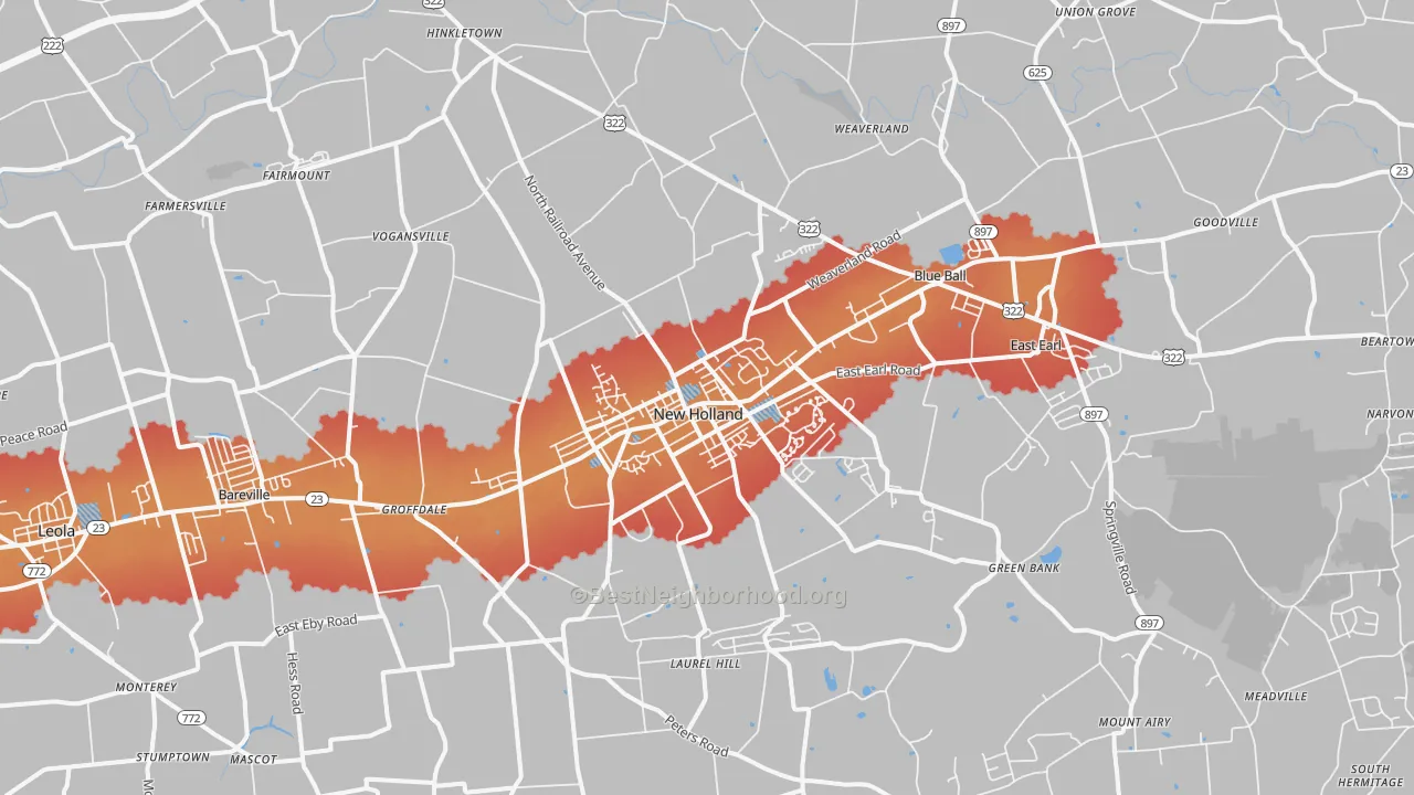 Transit Grade map of Goodville, PA