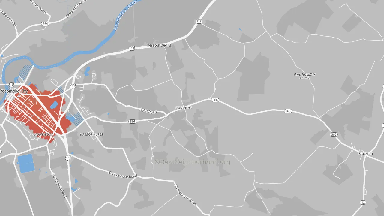 Transit Grade map of Goodwill, MD