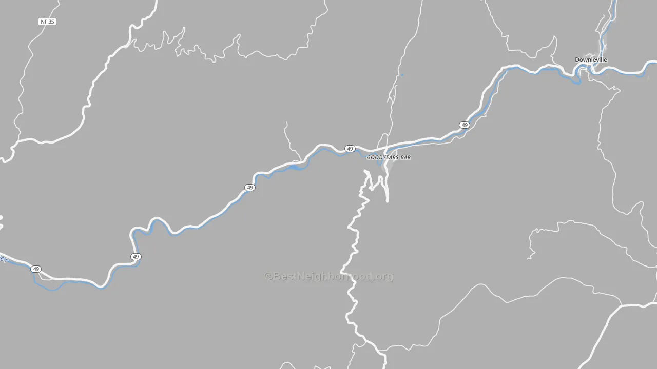 Transit Grade map of Goodyears Bar, CA