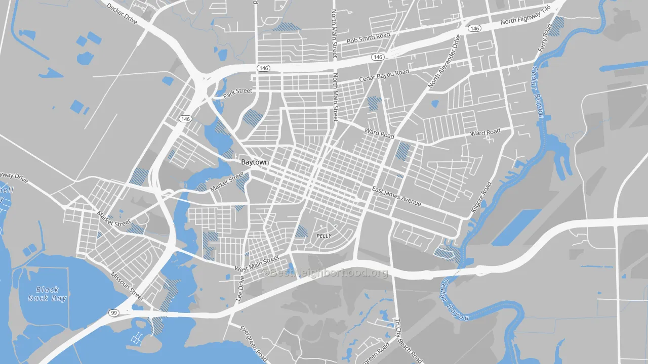 Transit Grade map of Goose Creek, Baytown, TX