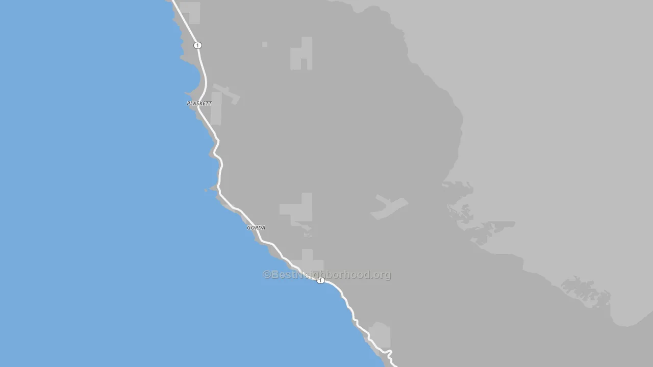 Transit Grade map of Gorda, CA