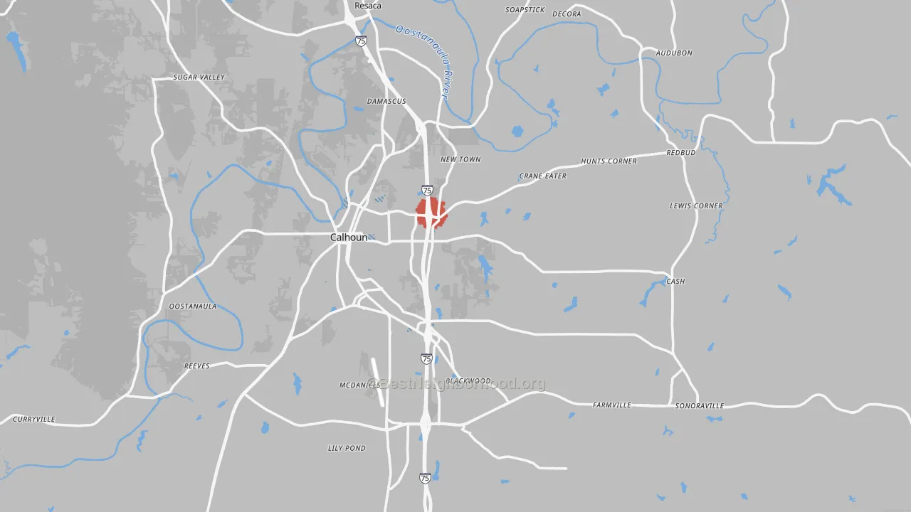 Transit Grade map of Gordon County, GA