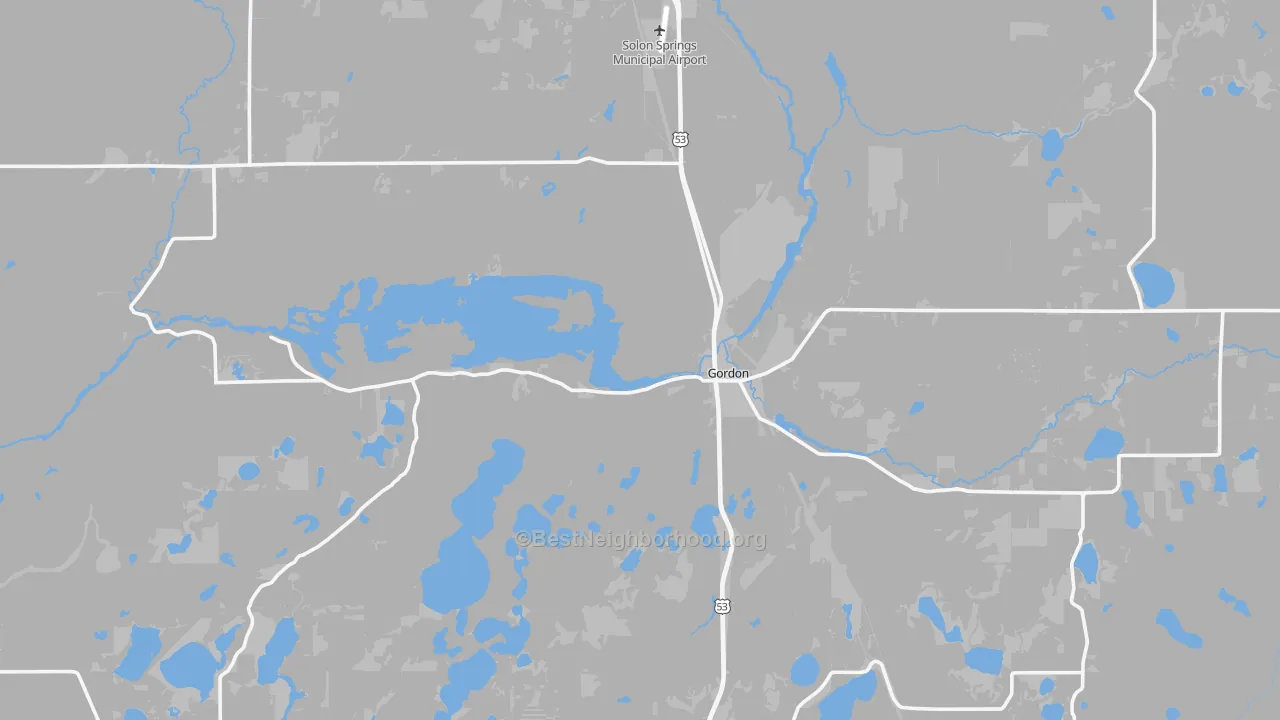 Transit Grade map of Gordon, WI