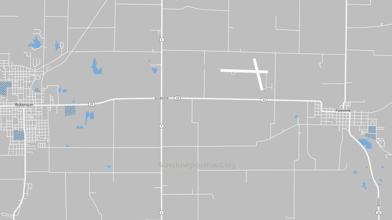 Transit Grade map of Gordons, IL