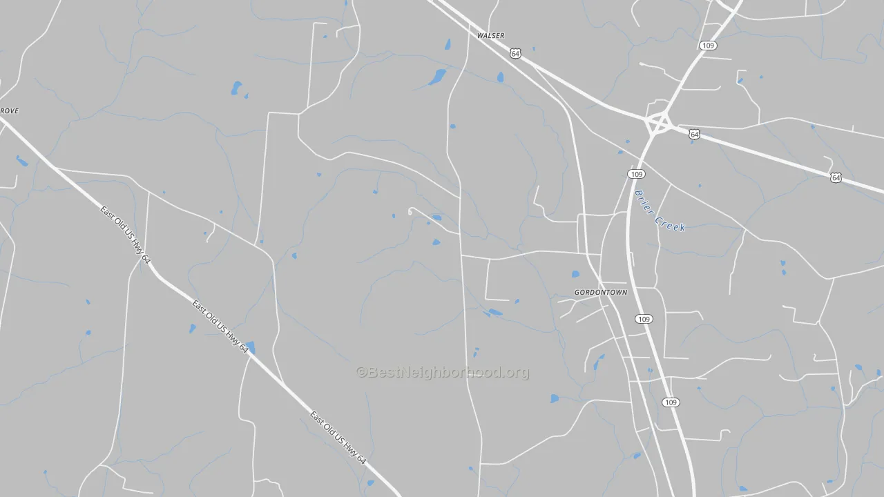 Transit Grade map of Gordontown, NC