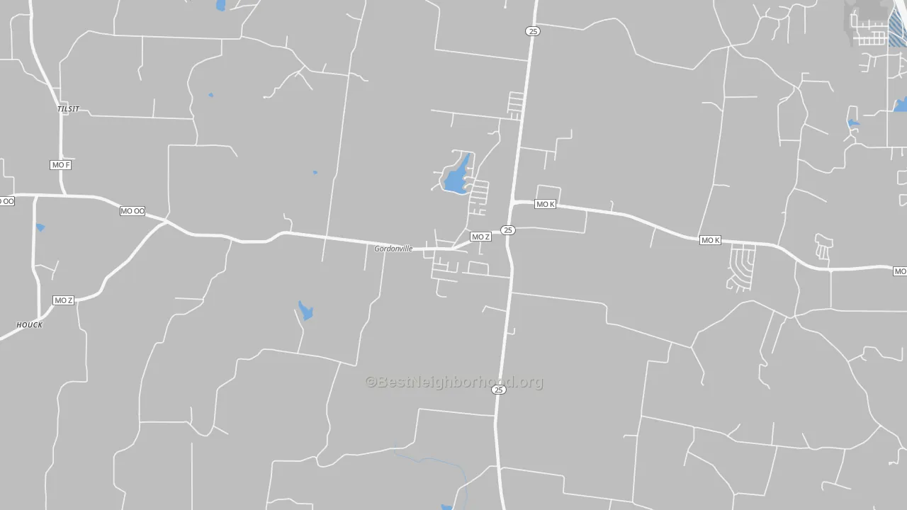 Transit Grade map of Gordonville, MO
