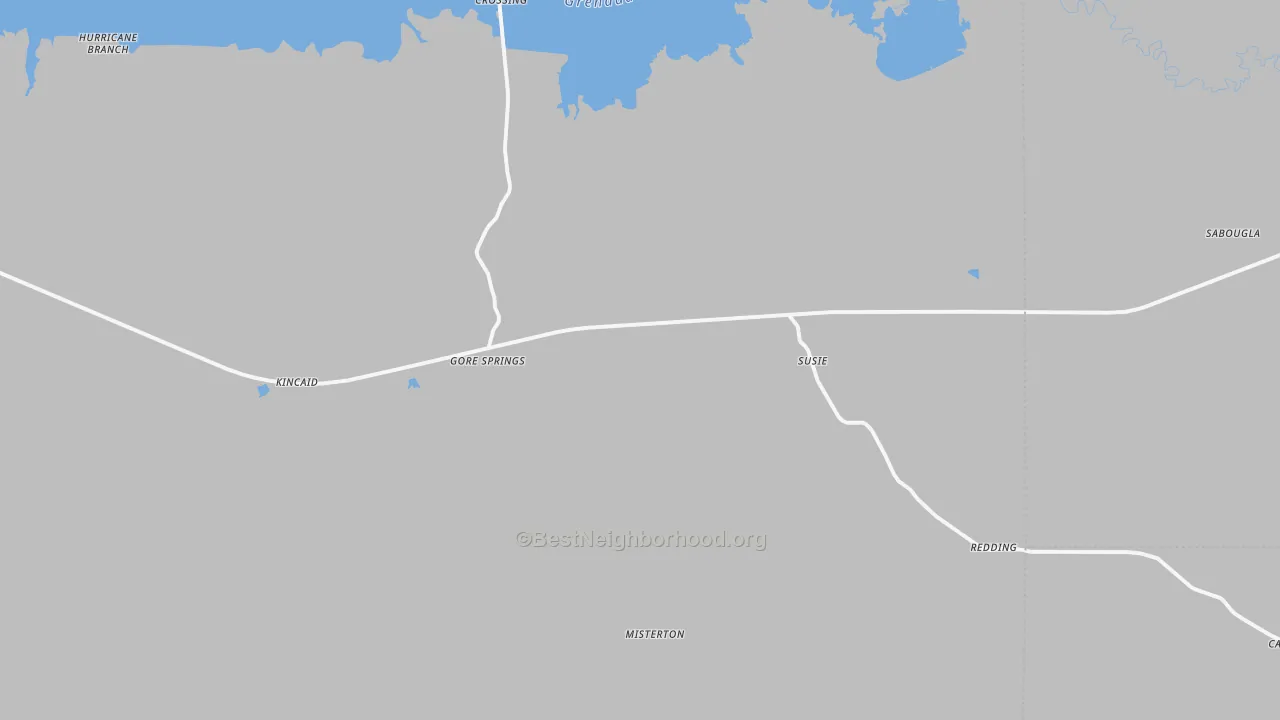 Transit Grade map of Gore Springs, MS