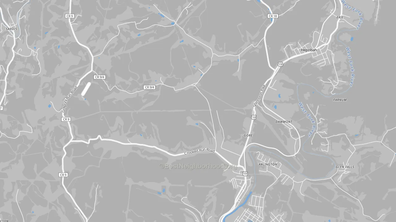 Transit Grade map of Gore, WV