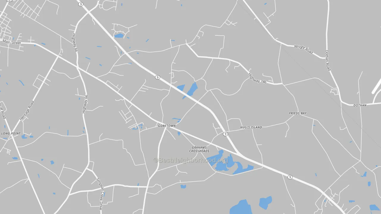 Transit Grade map of Goretown, SC