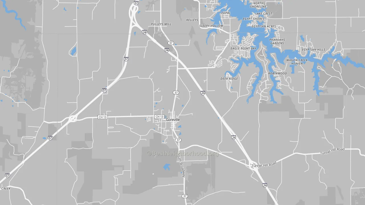 Transit Grade map of Goreville, IL