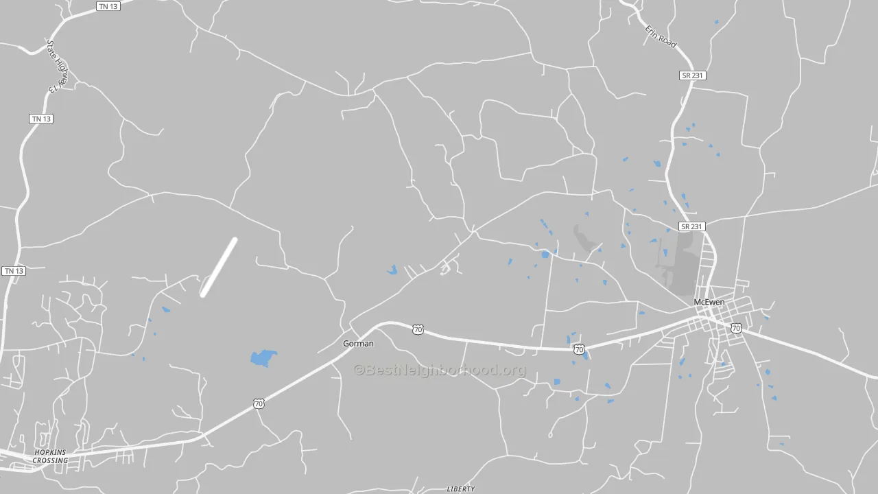 Transit Grade map of Gorman, TN