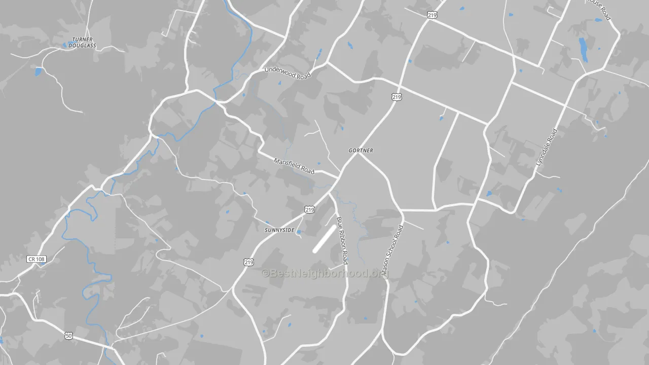 Transit Grade map of Gortner, MD