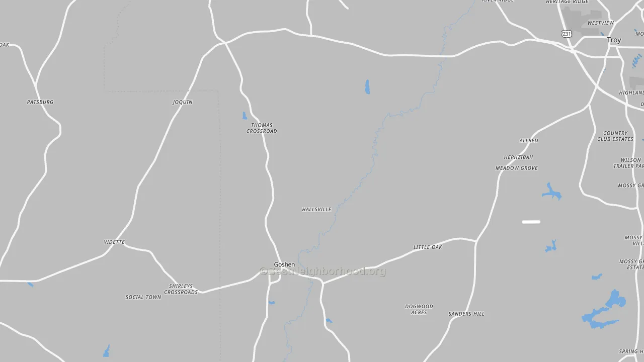 Transit Grade map of Goshen, AL