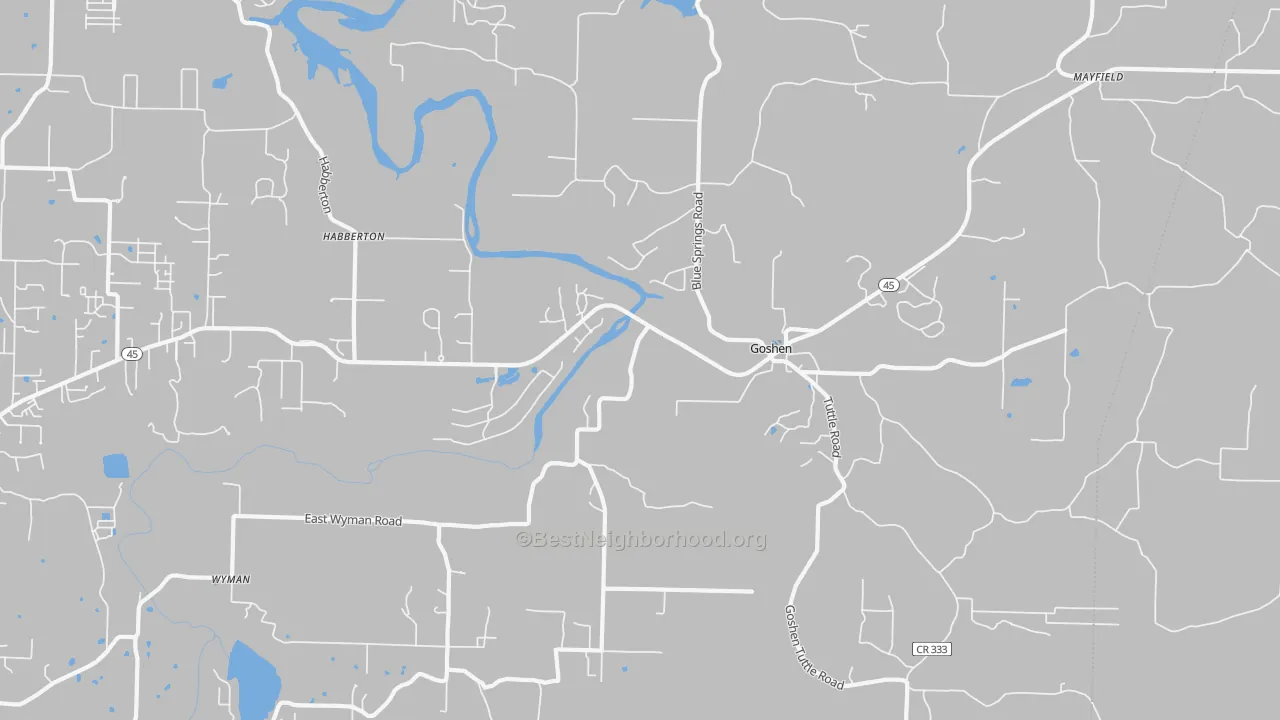 Transit Grade map of Goshen, AR