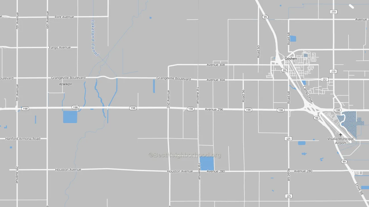 Transit Grade map of Goshen, CA