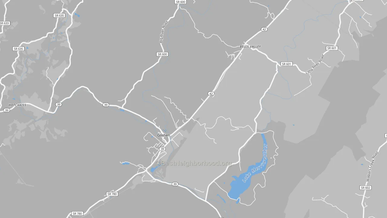 Transit Grade map of Goshen, VA