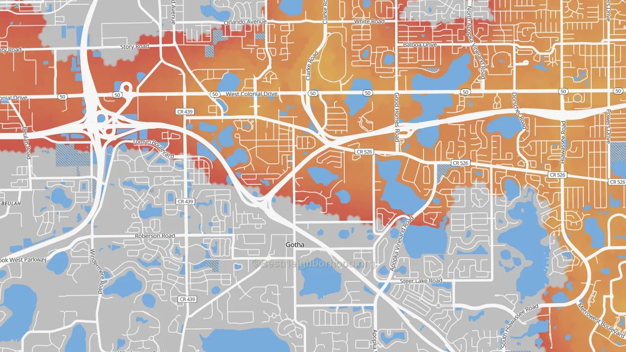 Transit Grade map of Gotha, FL