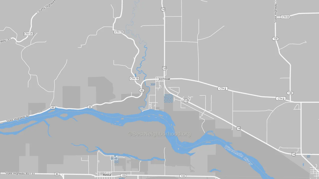 Transit Grade map of Gotham, WI
