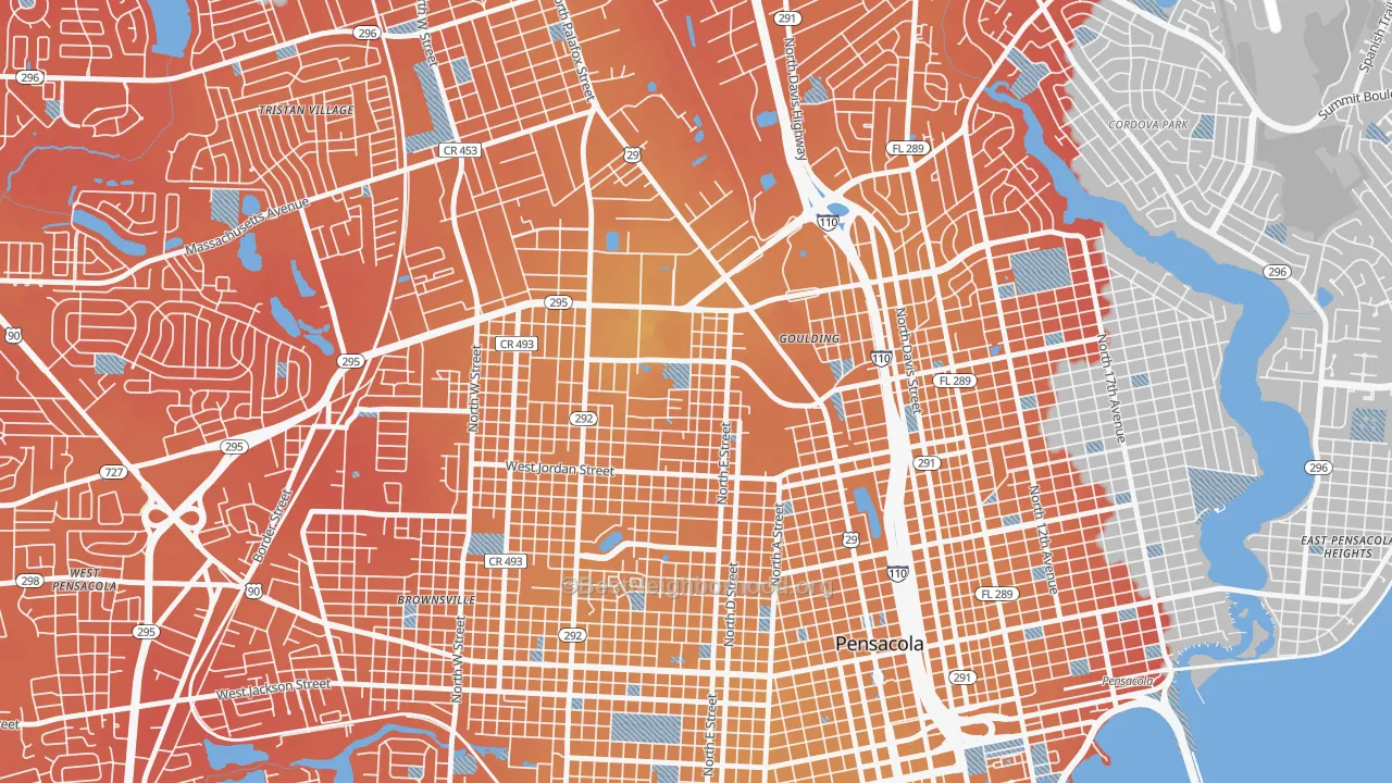 Transit Grade map of Goulding, FL