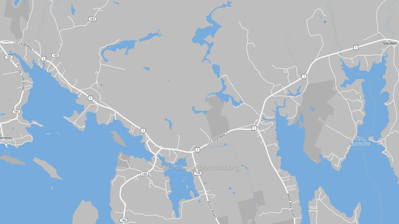 Transit Grade map of Gouldsboro, ME
