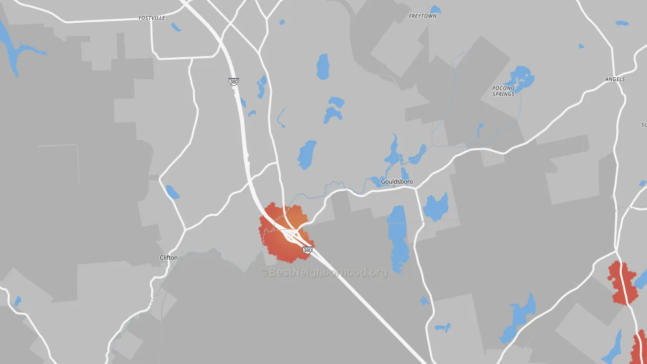 Transit Grade map of Gouldsboro, PA